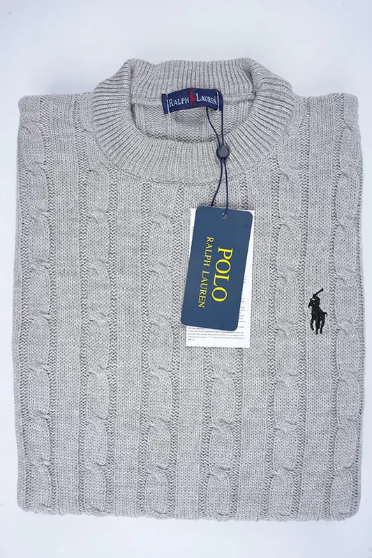 Pull Ralph col rond en coton 100% ( Gris )