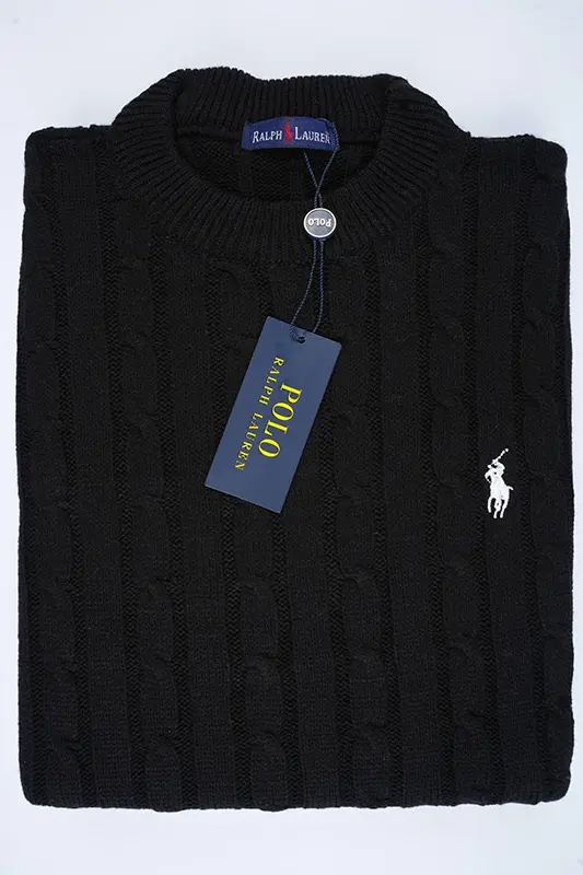 Pull Ralph col rond en coton 100% ( Noir )