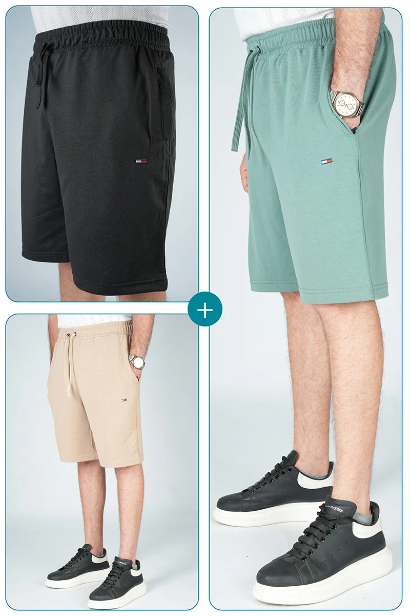 Pack de Shorts Tommy de Luxe ( vert & biege & Noir ) Ref-PTH6154V